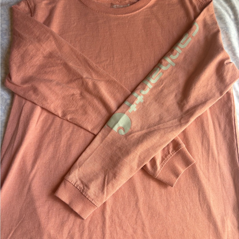 Cathartt loose fit Long Sleeve Shirt with Graphic on sleeve size Large